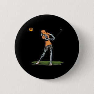 Skeleton Golf Funny Halloween Golfing Sports Golfe 6 Cm Round Badge