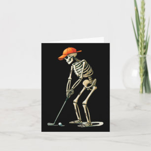 Skeleton Golf Halloween Golfer Golf Player Funny M Card