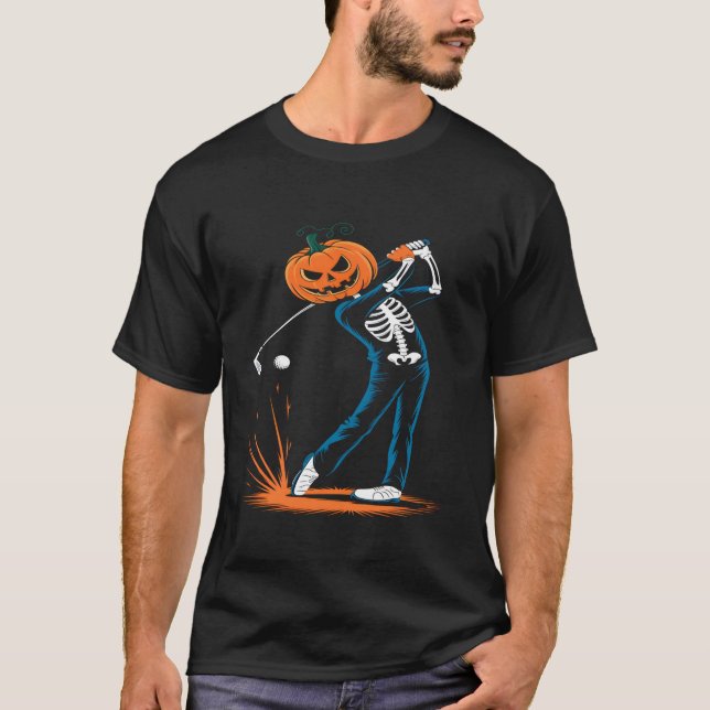 Skeleton Golf Halloween T Shirt (Front)