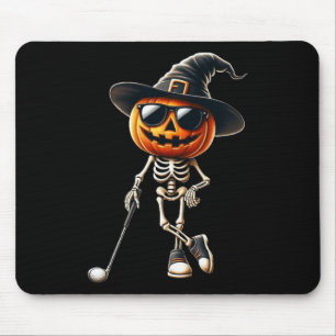 Skeleton Golf Pumpkin Golfing Golfer Halloween Cos Mouse Pad