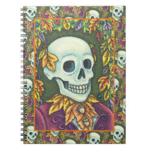 SKELETON, GOTH GENTLEMAN SKULL, DEAD LEAF SOCIETY NOTEBOOK