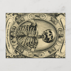 Skeleton, Goth, Mediaeval Postcard