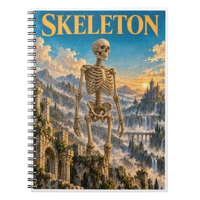Skeleton, Gothic Fantasy Monster Notebook (Front)