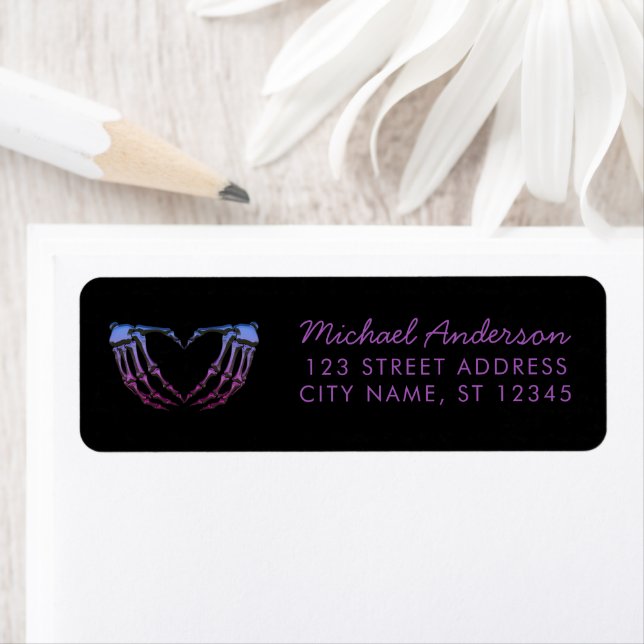 Skeleton Gothic Hands Heart Shape Return Address   (Insitu)
