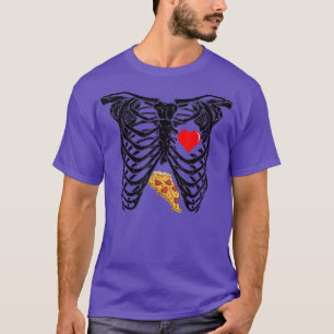 Skeleton Graphic Pizza Lover Eating Italian Food P T-Shirt