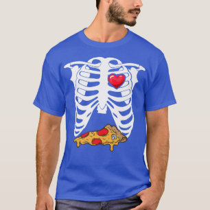 Skeleton Graphic Pizza Lover Eating Italian Food P T-Shirt