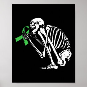 Skeleton Green Ribbon Mental Health Awareness Warr Poster