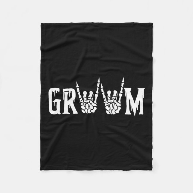 Skeleton Groom Wedding Just Married Spooky Hallowe Fleece Blanket (Front)