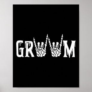 Skeleton Groom Wedding Just Married Spooky Hallowe Poster