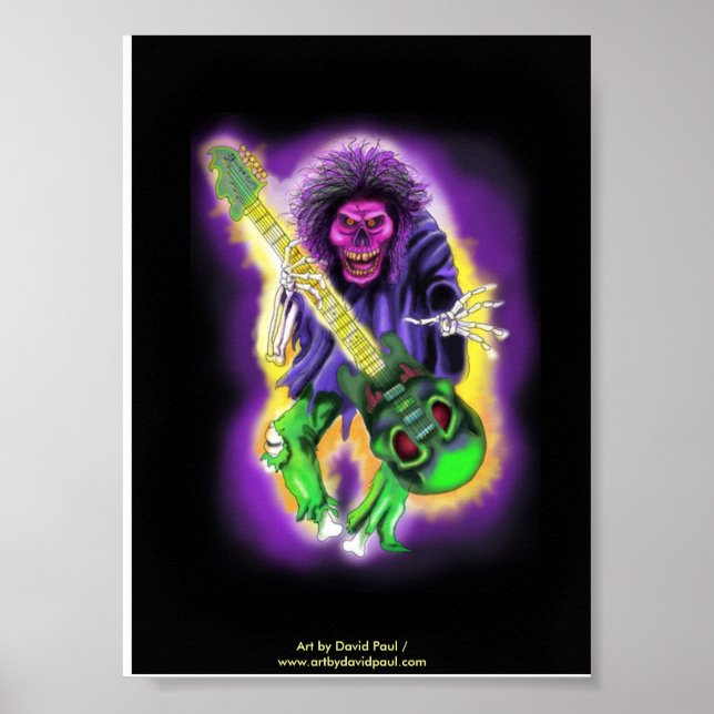 Skeleton Guitar Player Poster (Front)
