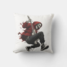Skeleton Guitarist in Red Hoodie Rock 