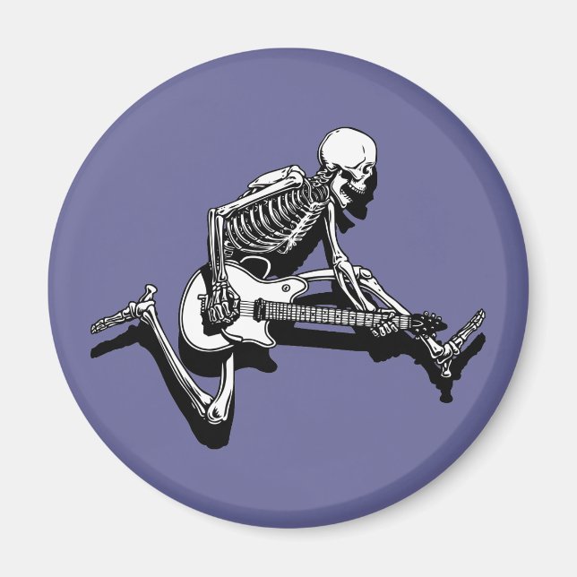 Skeleton Guitarist Jump Magnet (Front)