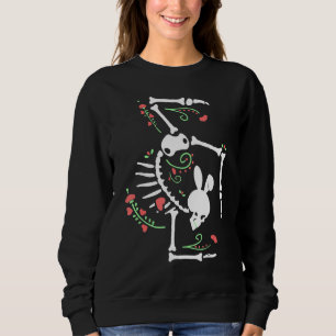 Skeleton Gymnast Easter Day Bunny Ears Gymnastics Sweatshirt
