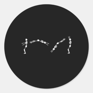 Skeleton Gymnast - Halloween Tumbling Ckflip Classic Round Sticker