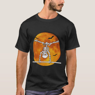 Skeleton Gymnastics Halloween Horizontal Bar T-Shirt