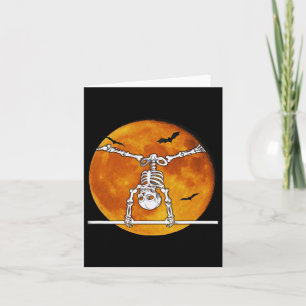 Skeleton Gymnastics Halloween Horizontal R  Card