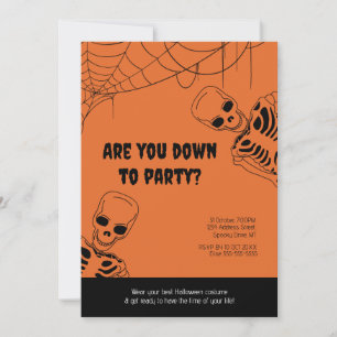 Skeleton Halloween Adult Party Invitation