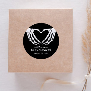 Skeleton Halloween Baby Shower Classic Round Sticker