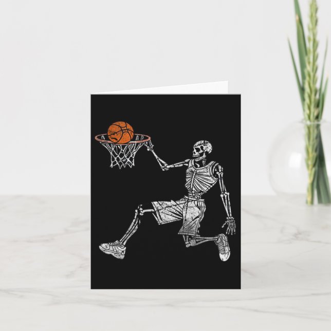 Skeleton Halloween Basketball Player Basketballer  Card (Front)