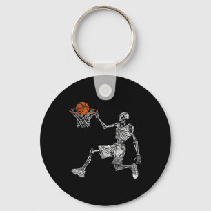 Skeleton Halloween Basketball Player Basketballer Key Ring