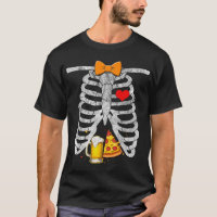 Skeleton Halloween Beer Pizza Funny Pregnancy Coup