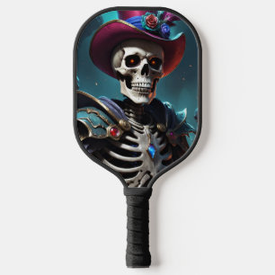 Skeleton, Halloween, Cap, Fantasy, Warrior, Skull Pickleball Paddle