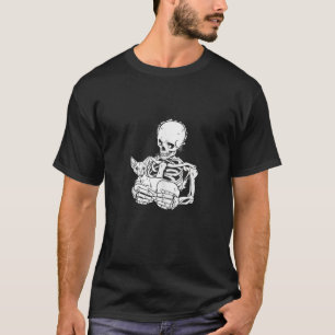 Skeleton Halloween Cat Costume Skull Men Women Kid T-Shirt