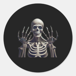 Skeleton Halloween For Mens Womens Kids  Classic Round Sticker