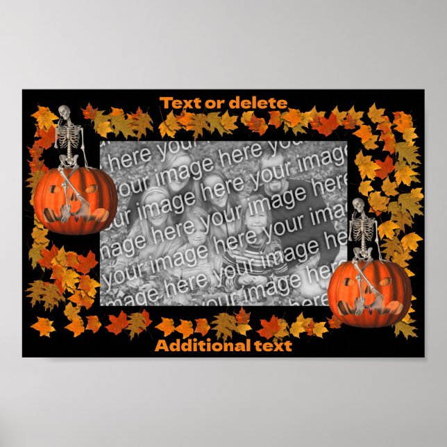 Skeleton Halloween Frame Add Your Photo  Poster (Front)