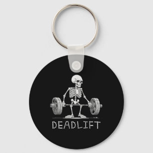 Skeleton Halloween Funny Weight Lifting Costume Key Ring