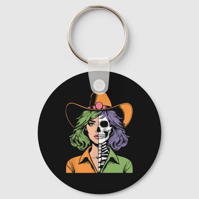 Skeleton Halloween  Key Ring (Front)