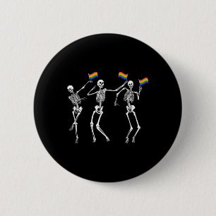Skeleton Halloween Lgbt Flag Skeleton Gay Pride Mo 6 Cm Round Badge