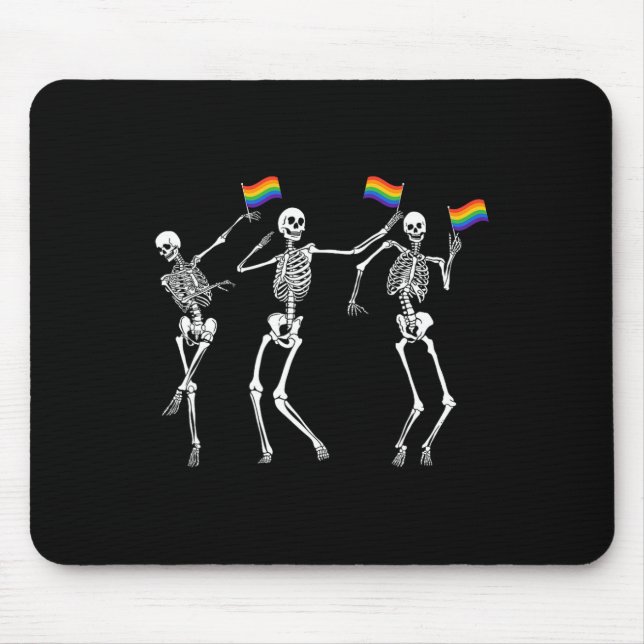 Skeleton Halloween Lgbt Flag Skeleton Gay Pride Mo Mouse Pad (Front)