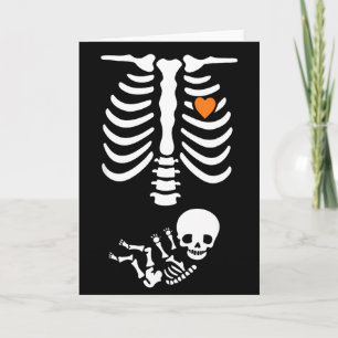 Skeleton Halloween Maternity Funny Pregnancy 2025 Card