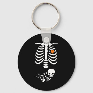 Skeleton Halloween Maternity Funny Pregnancy 2025  Key Ring