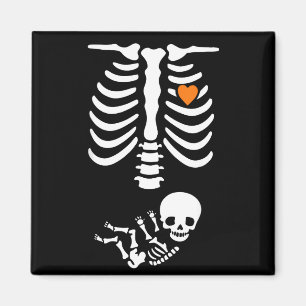 Skeleton Halloween Maternity Funny Pregnancy 2025 Magnet