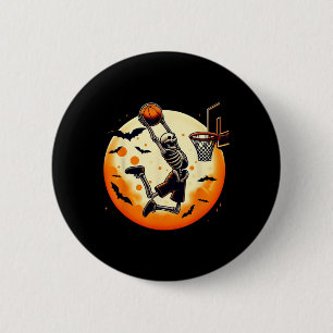 Skeleton Halloween Men Boys Basketball Halloween 6 Cm Round Badge