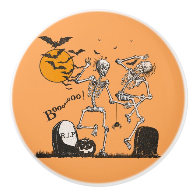 Skeleton Halloween party Ceramic Knob (Front)