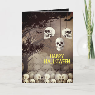 Skeleton Halloween Party Freaky Night Holiday Card