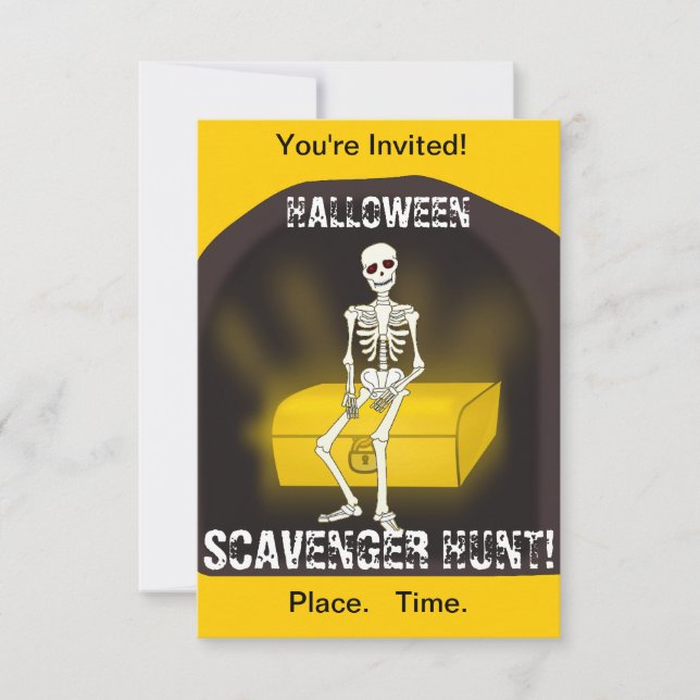 Skeleton Halloween Party Invitation (Front)
