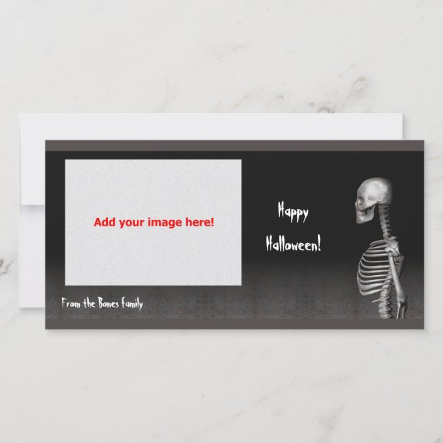 Skeleton - Halloween Photo Card (Front)
