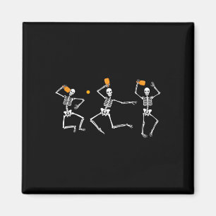 Skeleton Halloween Pickleball Magnet
