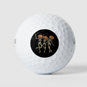 Skeleton Halloween Pumpkin Fall Spooky Season Golf Balls