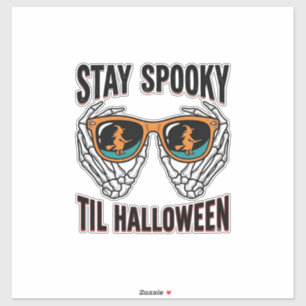 Skeleton Halloween Shirt with Witch Shades Vintage