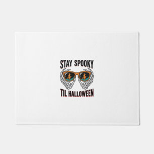 Skeleton Halloween Shirt with Witch Shades Vintage Doormat