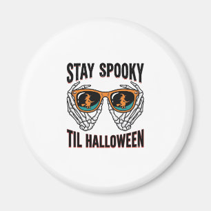 Skeleton Halloween Shirt with Witch Shades Vintage Magnet
