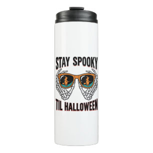Skeleton Halloween Shirt with Witch Shades Vintage Thermal Tumbler
