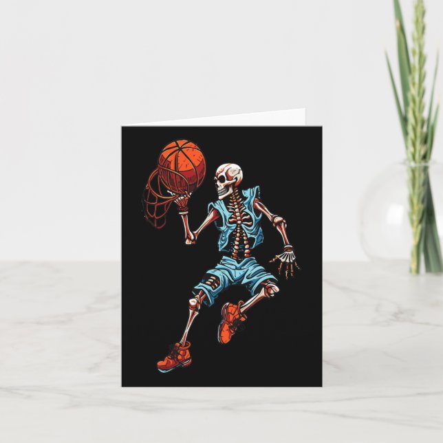 Skeleton Halloween Spooky Dunking Skull Costume  Card (Front)