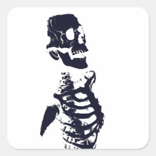 SKELETON HALLOWEEN SQUARE STICKERS