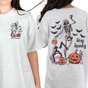 Skeleton Halloween Stay Spooky Cool Personalised T-Shirt